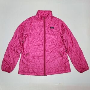 Patagonia Nano Puff Jacket Girls XXL Pink Diamond Quilted Full Zip Primaloft Kid